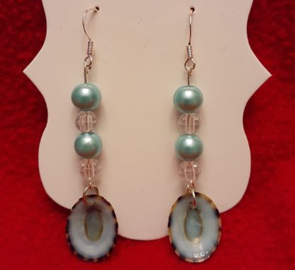 Beaded Limpet Shell Earrings