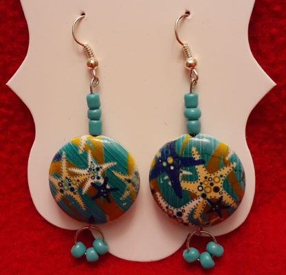 Beaded starfish design earrings