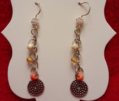 Ropes and rings beaded earrings